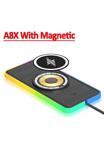 Choice A8X Magnetic Car Wireless Charger Pad RGB Light Non-Slip Car Charger f...