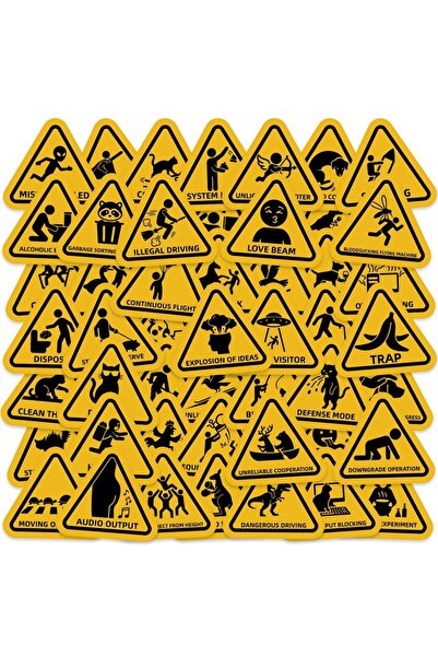 Choice 50Pcs 50Pcs Funny Warning Meme Stickers Danger Banning Sign Vinyl Wate...
