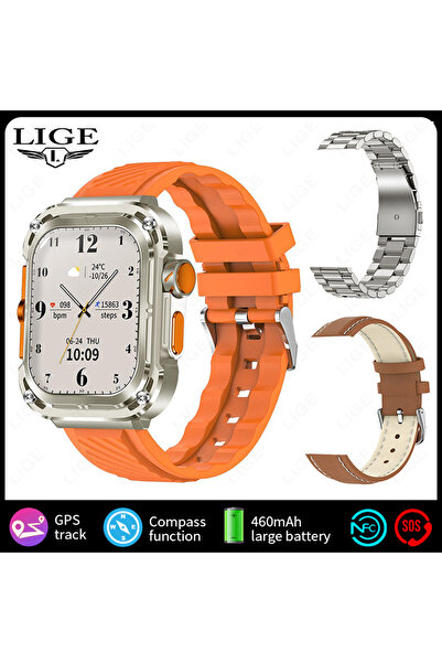 Choice1 LIGE smart health watch orange Silicone New 2.1" Ultra HD NFC Bluetoo...