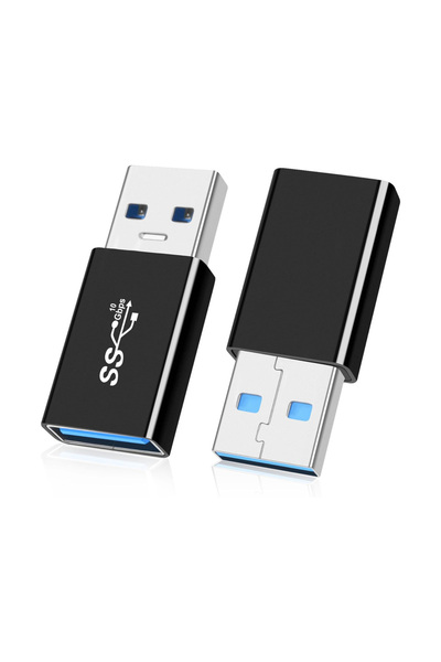 Choice محول USB 3.1 ذكر إلى أنثى أسود (عبوة من قطعتين)، ناقل بيانات عالي السر...