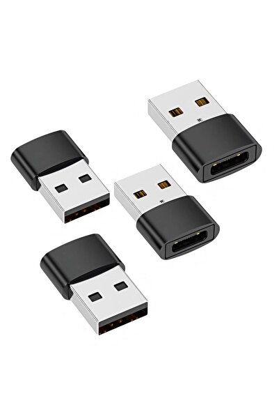 Choice1 محول USB إلى USB-C أسود (4 قطع)، محول USB-C أنثى إلى USB ذكر للشحن ال...