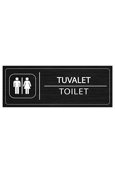Mayeka Tuvaletler İsimlik Siyah Metal Kapı İsimliği Levhası Yönlendirme Tabelası