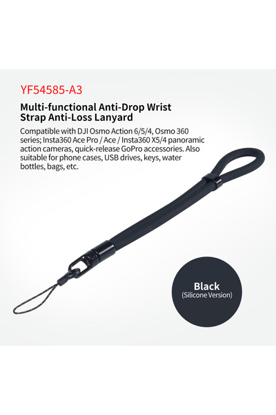 choice2 Universal Silicone Black Camera Quick Release Wrist Shoulder Neck Str...