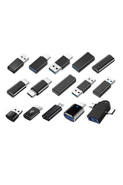 Choice محول USB3.0 OTG من النوع C أسود اللون، 15 قطعة، محول عالمي من ذكر إلى ...