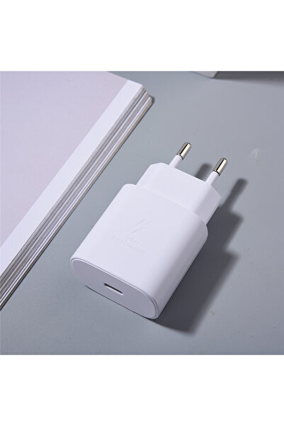 Choice شاحن سامسونج الأصلي الأبيض الأوروبي A17 A16 بقوة 25 واط مع منفذ USB-C ...