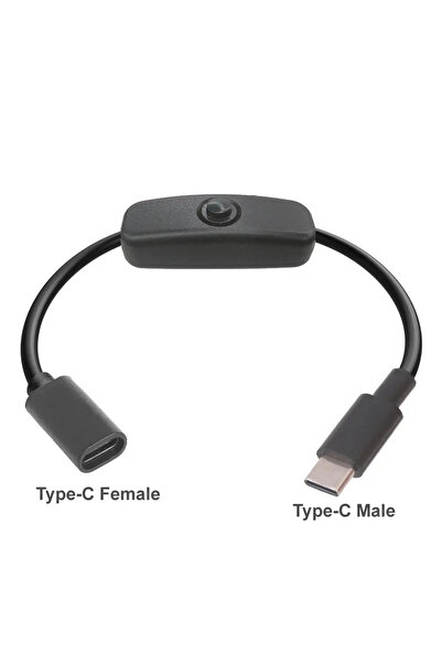 Choice كابل تمديد USB-C 2 في 1 من C-F إلى C-M مع مفتاح - سلك طاقة USB-C PD إل...