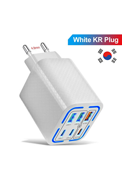 choice2 شاحن أبيض متعدد المنافذ من نوع USB C بقوة 50 واط، شاحن سريع PD، محول ...