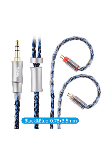 Choice11 BlackBlue 0.78 3.5mm FAAEAL Replacement Earphone Cable 0.78mm/QDC Pi...