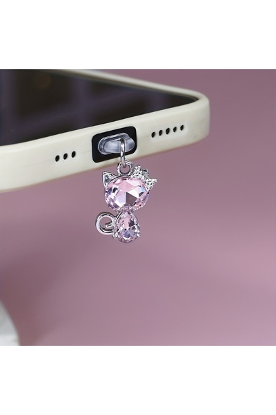 Choice A for Type-C 1 Piece of Sparkling Zirconia Crystal Cat Phone Dust Plug...