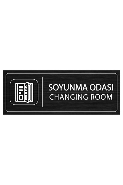 Mayeka Soyunma Odası İsimlik Siyah Metal Kapı İsimliği Levhası Yönlendirme Ta...