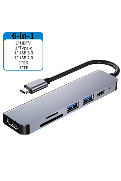 Choice محول USB C متعدد الوظائف 6 في 1 مع منافذ HDMI 5/6/7، يدعم HDMI 4K، شحن...