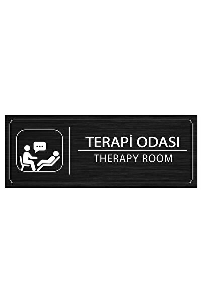 Mayeka Terapi Odası İsimlik Siyah Metal Kapı İsimliği Levhası Yönlendirme Tab...