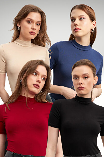 Bipantolon Γυναικεία Μαύρη Κρεμ Μπλούζα Ναυτικό Μπλε Βουργουνδία 4 τεμαχίων μ...