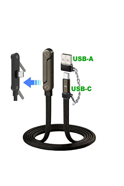Choice1 كابل USB-C نوع C 2 في 1 قابل للطي مع حامل للهواتف الذكية، شحن سريع 24...