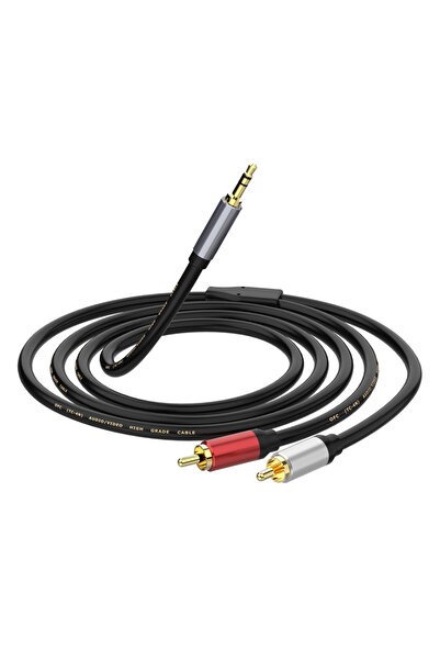 Choice كابل صوتي 1.5 متر من 3.5 ملم إلى 2 RCA ذكر، محول 3.5 ملم إلى 2 RCA لأج...