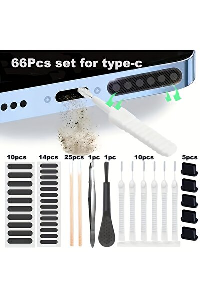 Choice4 66Pcs for type-c 5-66pcs Universal Phone Speaker Port Dust Removal Cl...