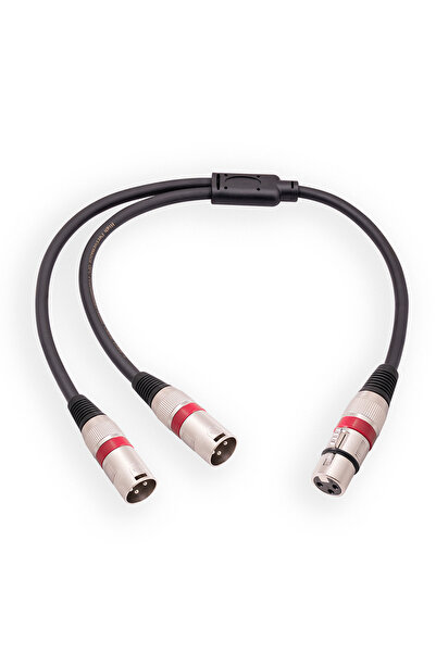 choice2 ALLOYSEED Red XLR Splitter Cable 50cm 3 Pin XLR Female To Dual XLR Ma...