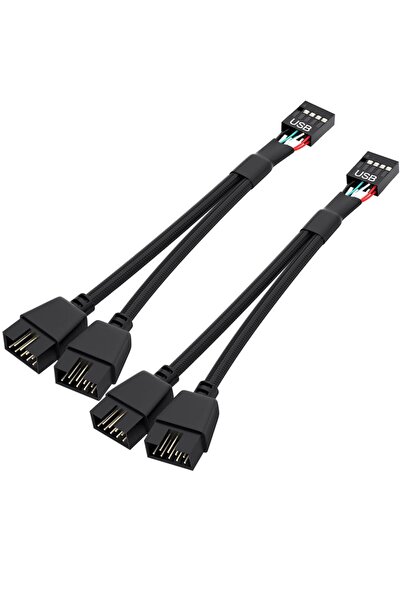 Choice1 حزمة من 2 قطعة: موصل USB 2.0 إلى مزدوج 9 دبابيس للوحة الأم، مقسم رأس ...