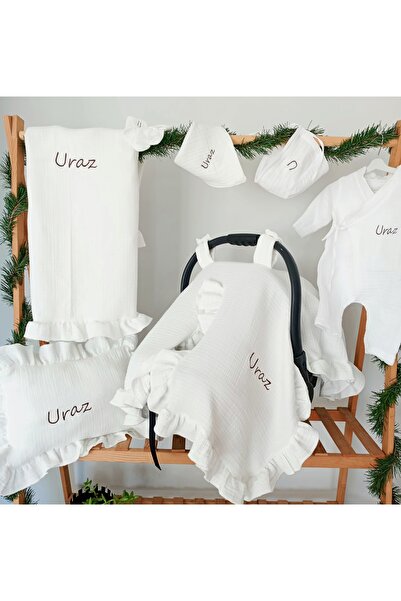 mommüslin 8 Parça Full Set, İsim nakışlı, Kişiselleştirilebilir Hastane Çıkış...