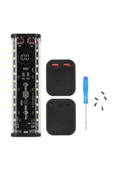 Choice1 Black 21700 Power Bank 8 Slots 21700 DIY Battery Storage Box Digital ...