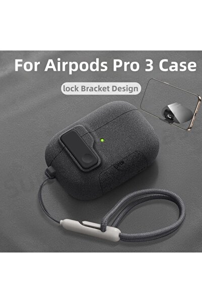 Choice3 غطاء حماية جديد رمادي اللون لسماعات AirPods Pro 3 مع قفل آمن وحماية ك...