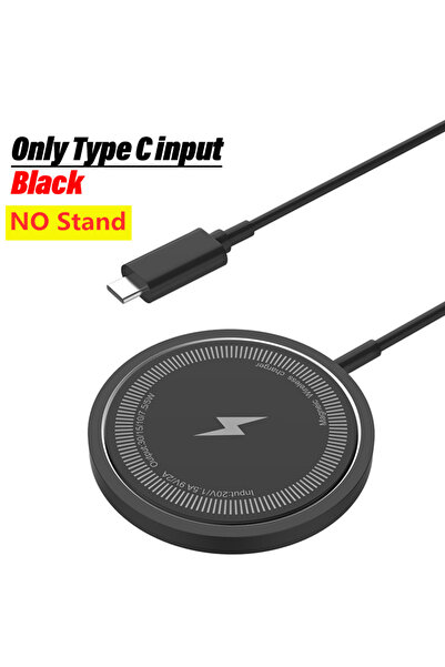 Choice شاحن لاسلكي من نوع C باللون الأسود من VIKEFON لـ Magsafe، لوحة شحن مغن...