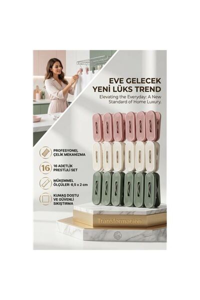 Marsilyan Πολυτελές Σετ Κρεμάστρες Ρούχων |   Σετ 16 ατσάλινων ελατηρίων που ...