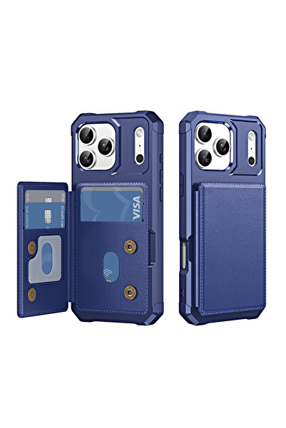 Choice59 iPhone17 Pro Blue Flip Card Slot Wallet Leather Phone Case for IPhon...