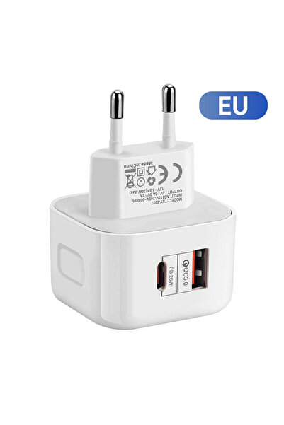Choice EU 20W Dual Ports USB Charger Quick Charging PD QC3.0 Type C Charger A...