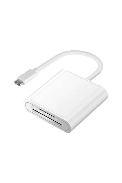 Choice قارئ بطاقات USB-C أبيض 2 في 1 مع محول OTG - لبطاقات SD وTF، ومحركات أق...