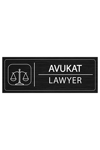 Mayeka Avukat İsimlik Siyah Metal Kapı İsimliği Levhası Yönlendirme Tabelası
