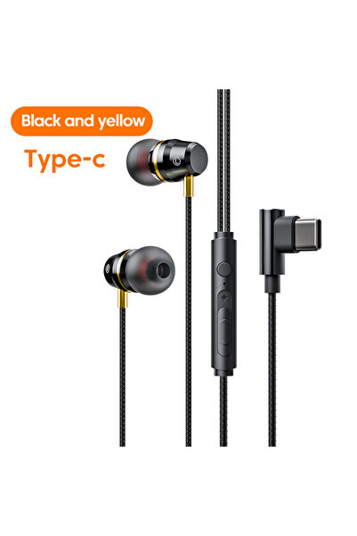 Choice3 black yellow type c Type C Wired Game Headphones HiFi Stereo Surround...