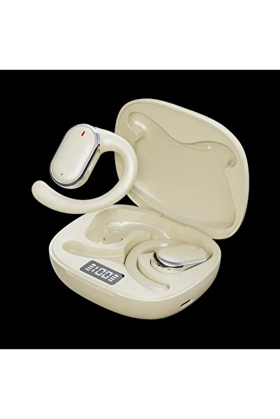 Choice1 Beige Wireless Ear Hanging Headset, Noise Reduction Hanging Earphones...