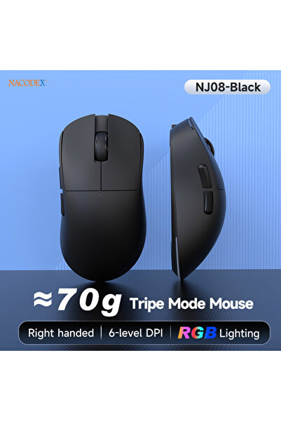 Choice1 فأرة ألعاب ومكتبية Ajazz NJ08 سوداء اللون من AJAZZ، ثلاثية الأوضاع (س...