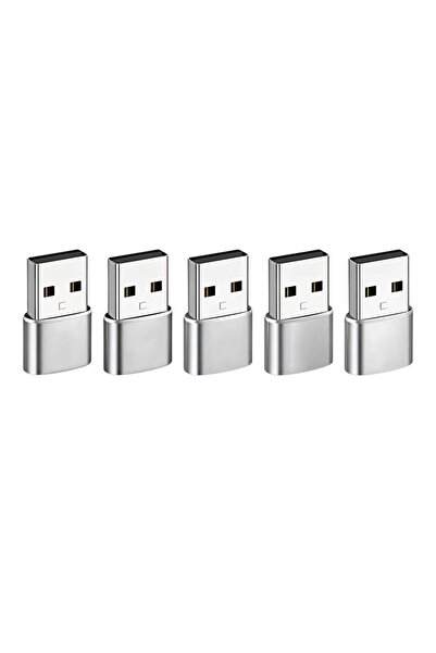 Choice مجموعة محولات USB إلى USB-C من سيلفر يو إس بي، 5 قطع، محول USB-C أنثى ...