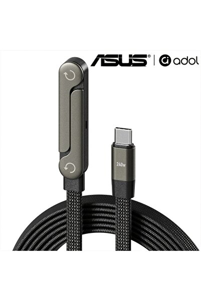 Choice Type-C to Type-C 1.5m 1.5m 240W Foldable Stand Type-C Cable Braided Fa...
