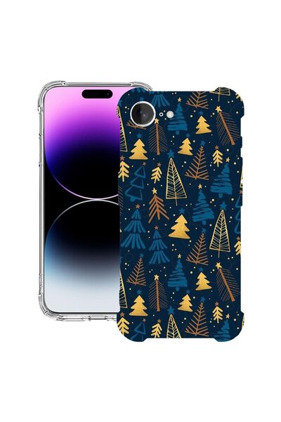 bestcase Калъф за Apple iPhone 16e, Удароустойчив 1.5ММ, Коледен десен, Защит...