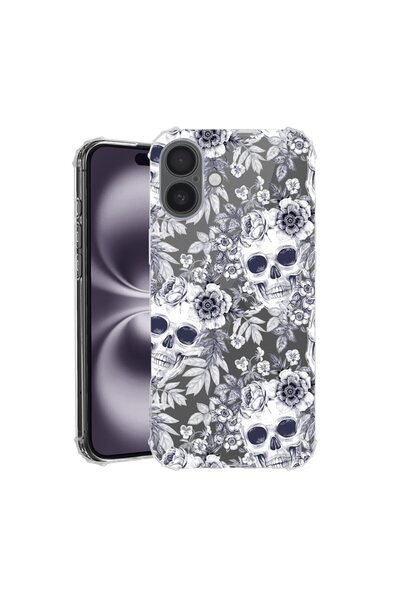 bestcase Husă pentru Apple iPhone 17 cu design Craniu Alb-Negru, Antișoc, Col...