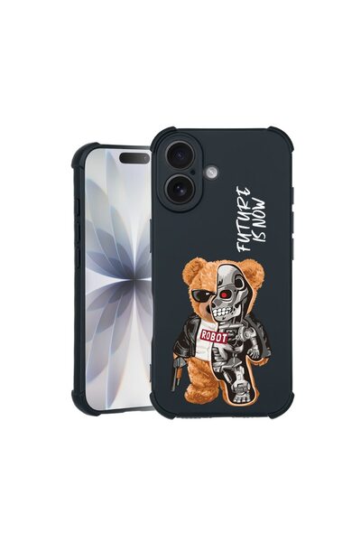 bestcase Θήκη TPU Pro Shock Συμβατή με Apple iPhone 16, με σχέδιο μισό ρομπότ...