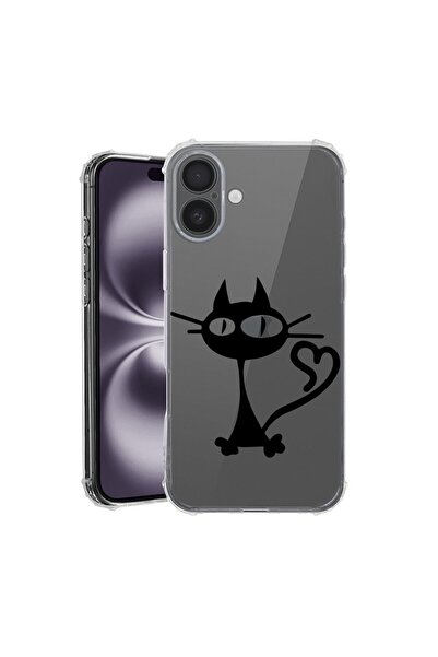 bestcase Θήκη για Apple iPhone 16, Αντικραδασμική 1.5MM, Γάτα, Αντοχή σε κραδ...