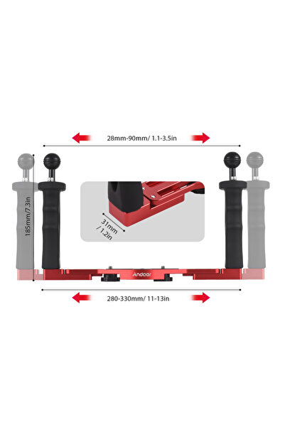 Choice Red Handheld Waterproof Underwater Tray Stabilizer Housing Bracket Dua...