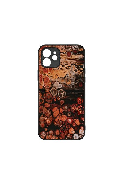 bestcase Λεπτή Γυάλινη Θήκη, Συμβατή με Apple iPhone 12, Μοτίβο Ξύλου, Χρώματ...