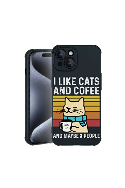 bestcase Θήκη TPU Pro Shock Συμβατή με Apple iPhone 15, με σχέδιο Γάτες και Κ...