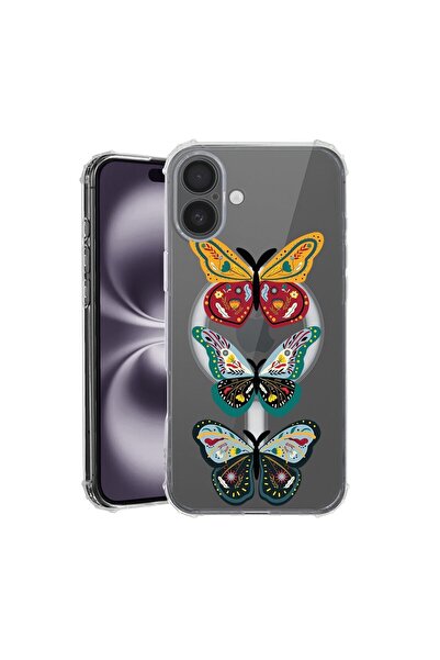 bestcase Husa pentru Apple iPhone 16, MagSafe Anti Shock, Butterfly, Protecti...