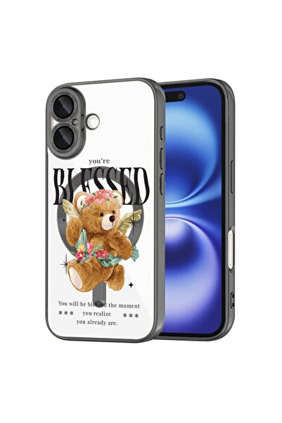 bestcase Πολυτελής Θήκη MagSafe, Συμβατή με Apple iPhone 16, Αρκουδάκι - Ευλο...