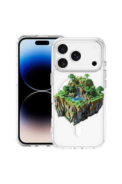 bestcase Husă pentru Apple iPhone 17 Pro cu Design Minecraft World, Mag Anti ...