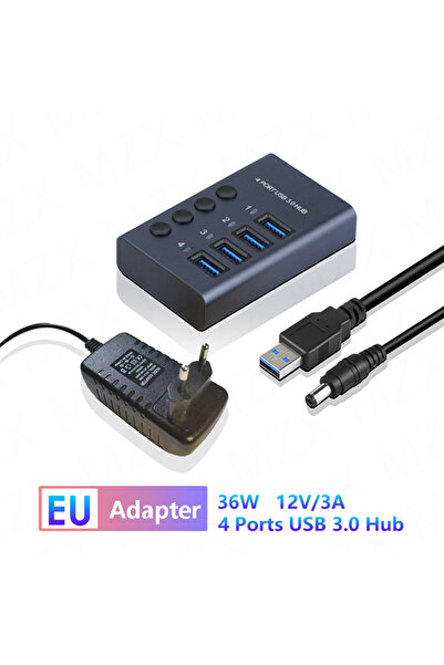 Choice17 4 Ports HUB EU MZX 10/7/4-Port USB 3.0 A Hub Aluminum Multi-Hub Spli...