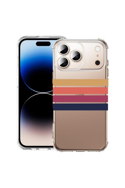 bestcase Husă pentru Apple iPhone 17 Pro Max cu Design Retro Lines, Antișoc, ...