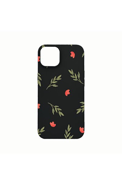 bestcase Силиконов калъф, съвместим с Apple iPhone 14, Цветя, устойчив на изн...