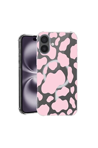 bestcase Husa pentru Apple iPhone 16, MagSafe Anti Shock, Pink Cow, Protectie...